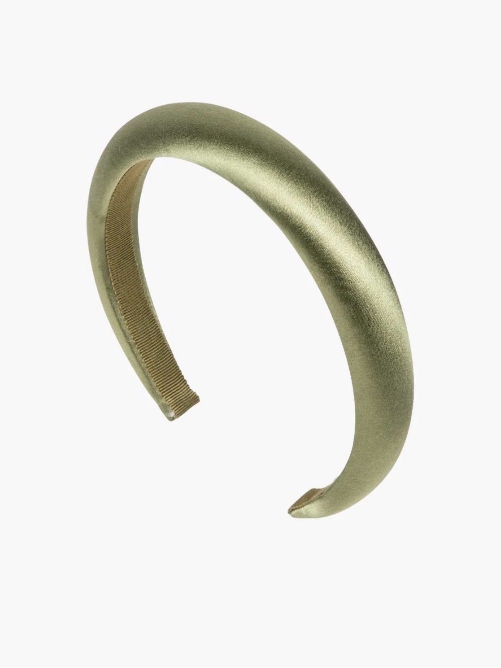 Jennifer Behr Tori Headband in Satin, in Color Olive